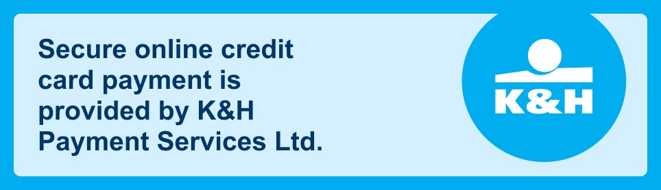 Secure online credit card payment is provided by K&H Payment Services Ltd.